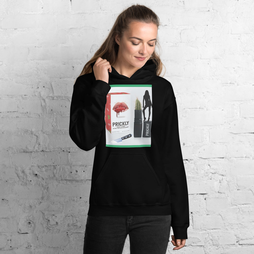 hoodie-hooded-sweatshirt-cactus-lipstick-red-design-snapnote-streetwear-black-woman-front