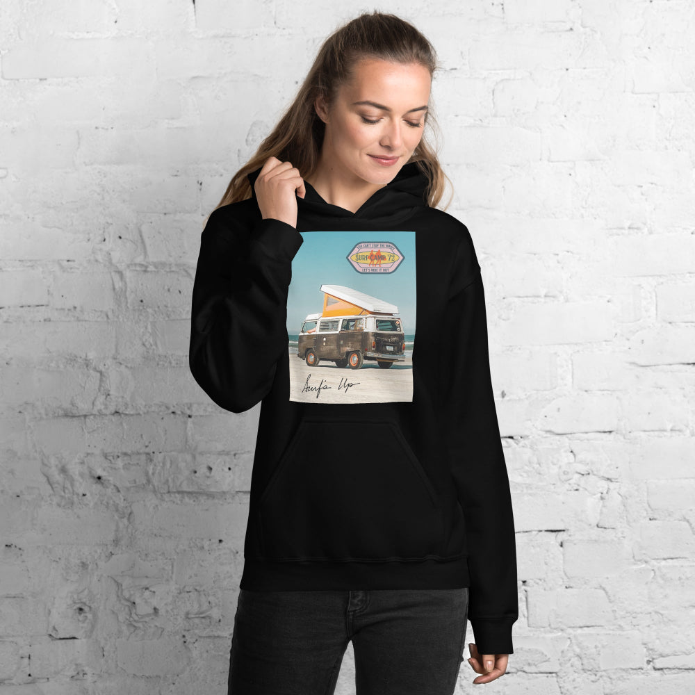 hoodie-hooded-sweatshirt-camping-surf-blue-design-snapnote-streetwear-black-woman-front