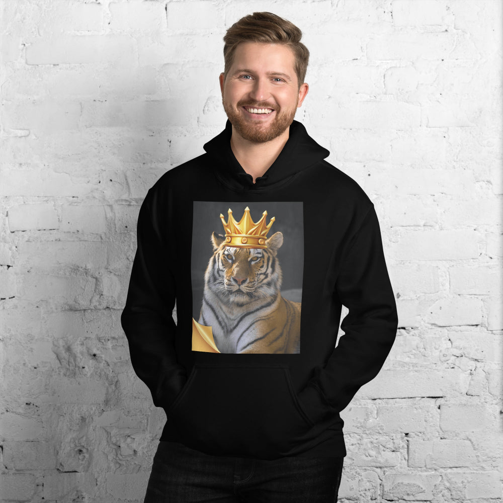 hoodie-hooded-sweatshirt-crown-tiger-grey-design-snapnote-streetwear-black-man-front
