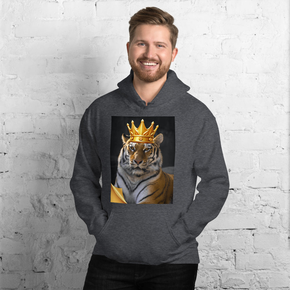 hoodie-hooded-sweatshirt-crown-tiger-grey-design-snapnote-streetwear-dark-heather-man-front