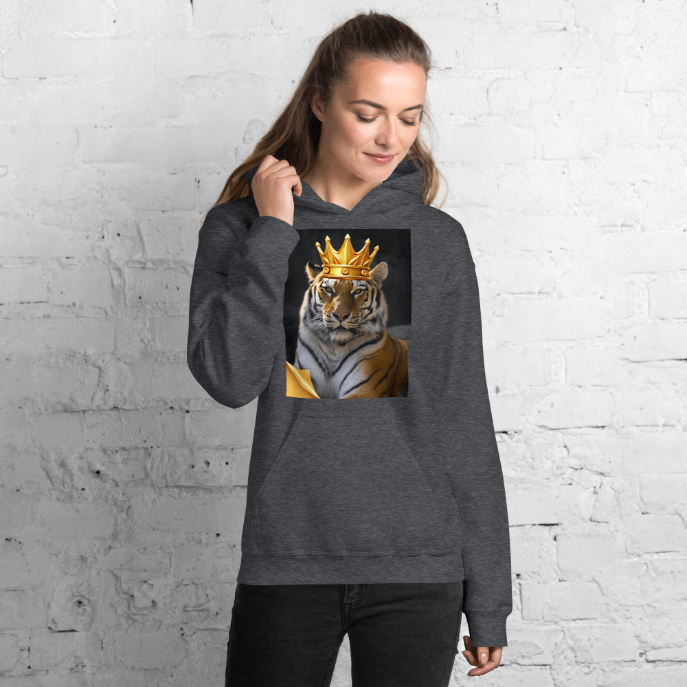 hoodie-hooded-sweatshirt-crown-tiger-grey-design-snapnote-streetwear-dark-heather-woman-front
