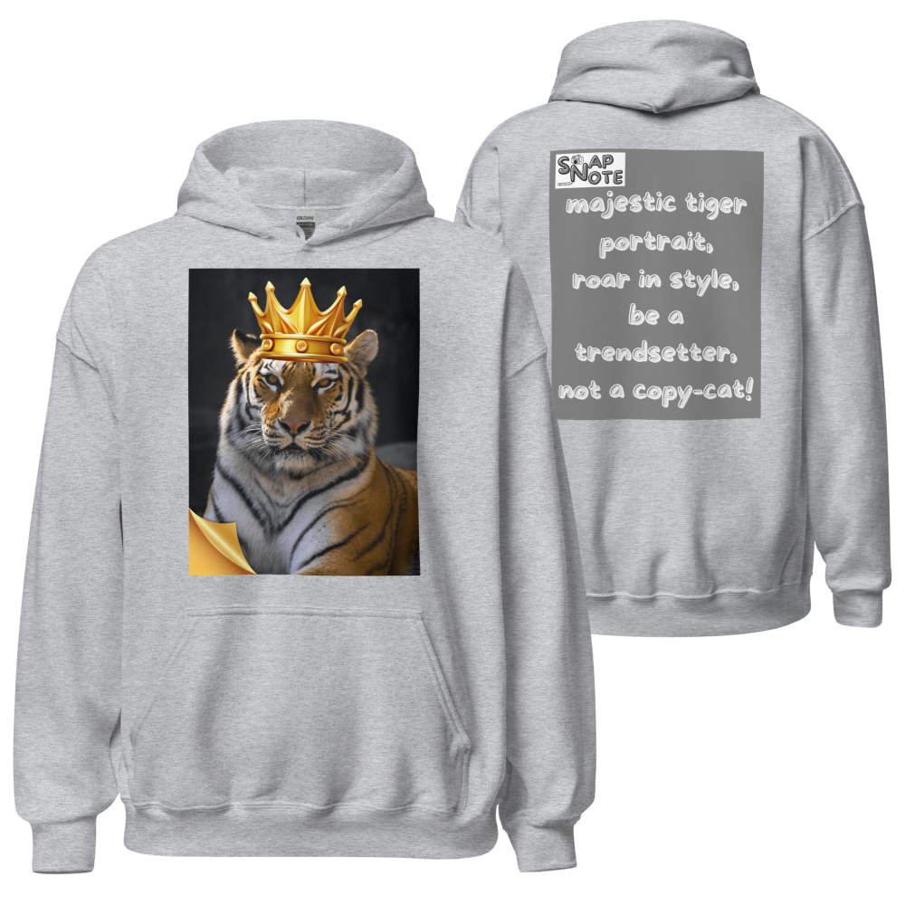 hoodie-hooded-sweatshirt-crown-tiger-grey-design-snapnote-streetwear-sport-grey