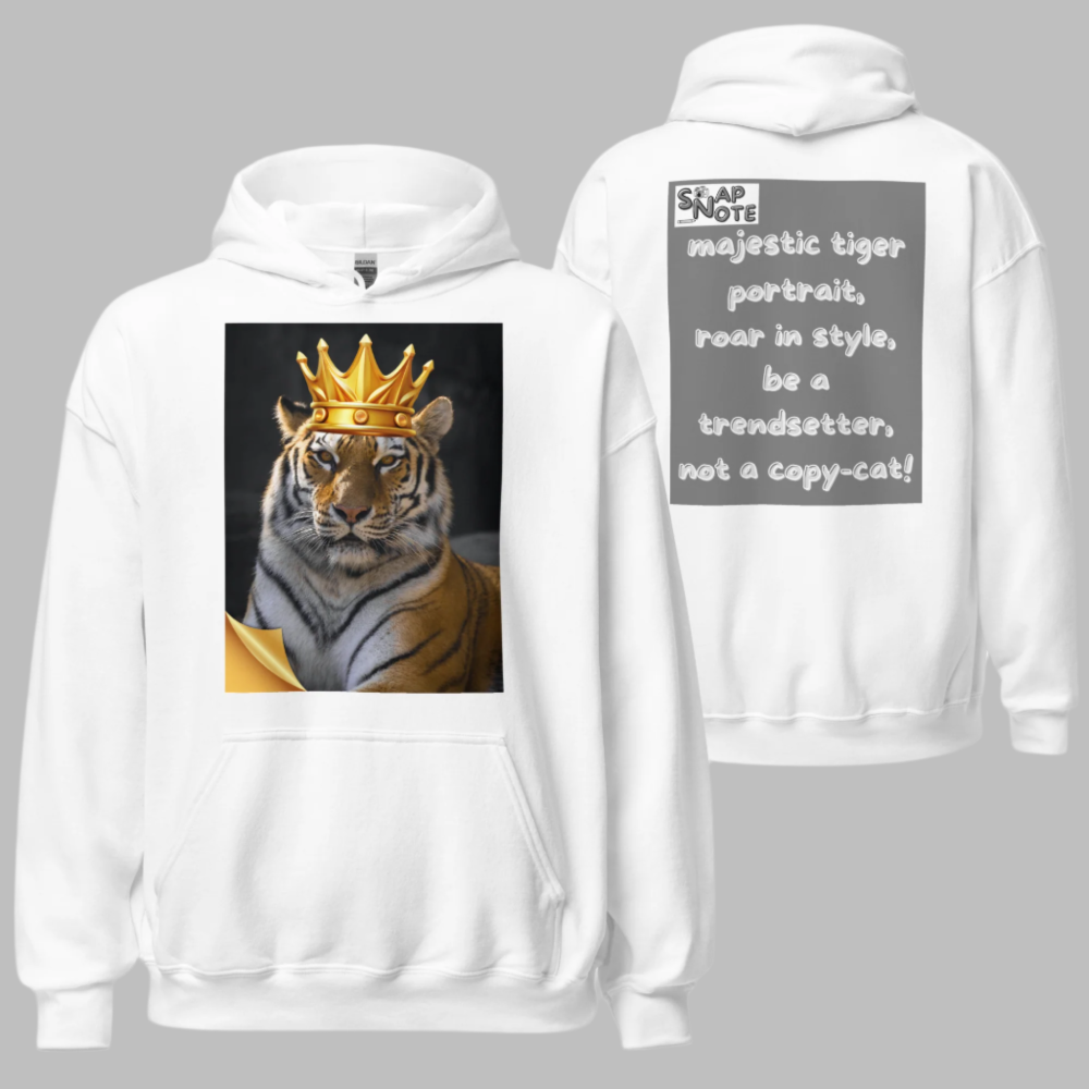 hoodie-hooded-sweatshirt-crown-tiger-grey-design-snapnote-streetwear-white