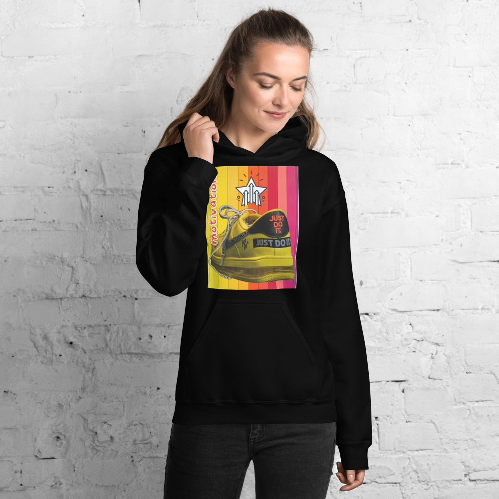 hoodie-hooded-sweatshirt-motivation-sneaker-orange-design-snapnote-streetwear-black-woman-front
