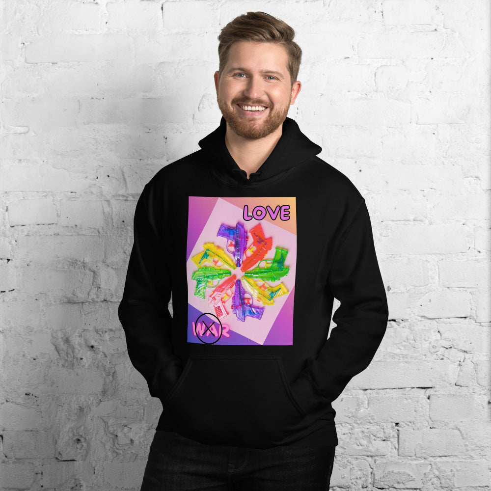 hoodie-hooded-sweatshirt-peace-and-love-pink-design-snapnote-streetwear-black-man-front
