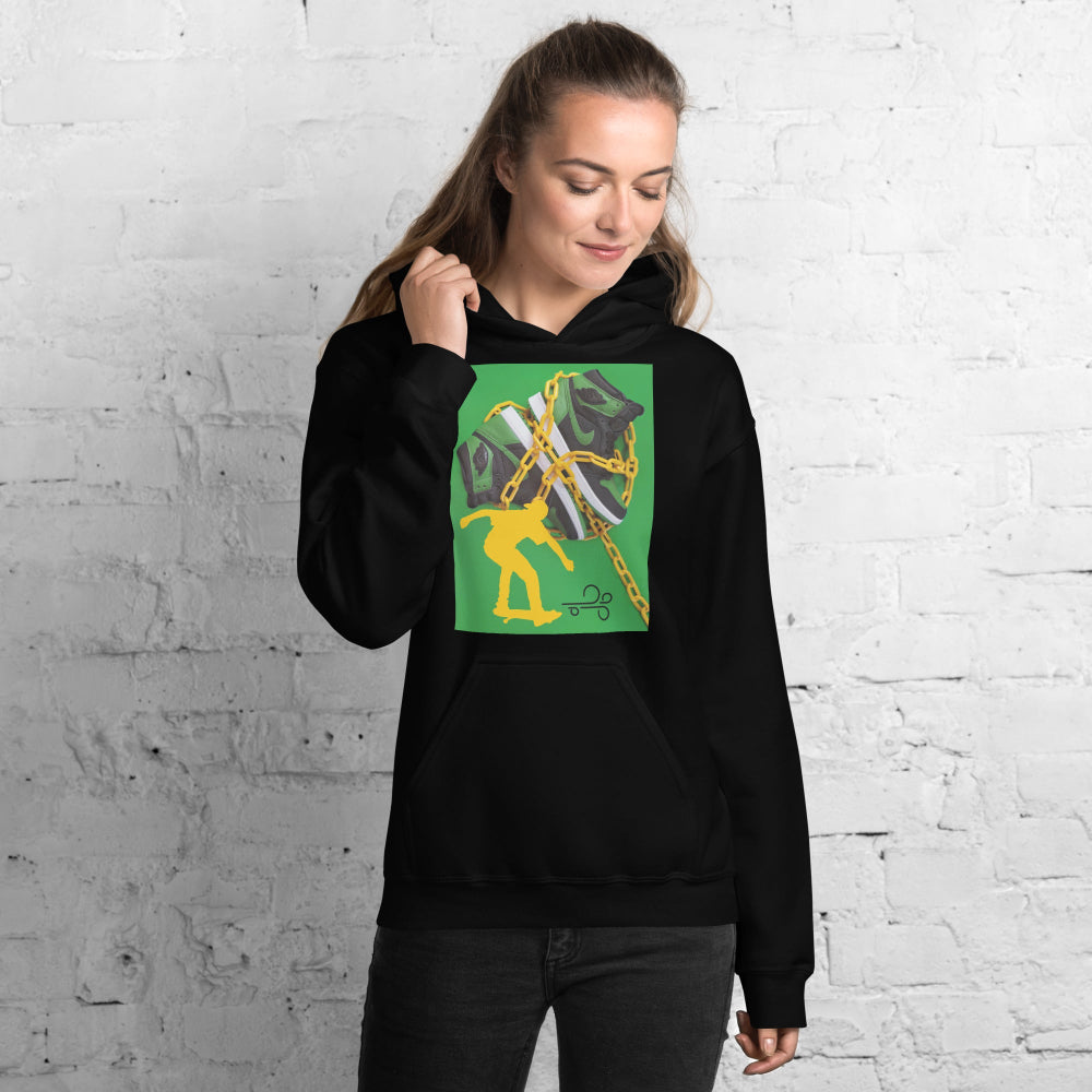 hoodie-hooded-sweatshirt-skateboard-sneakers-yellow-design-snapnote-streetwear-black-woman-front