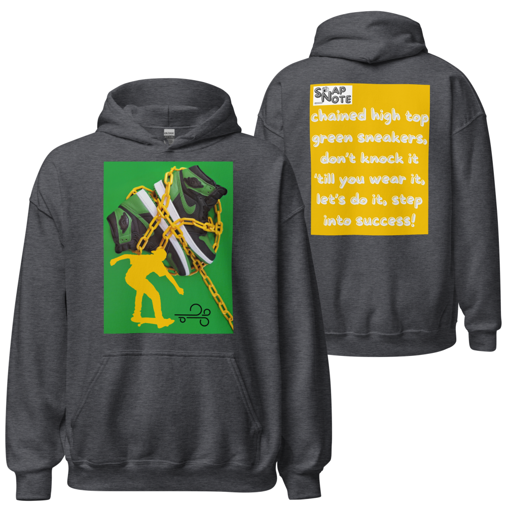 hoodie-hooded-sweatshirt-skateboard-sneakers-yellow-design-snapnote-streetwear-dark-heather