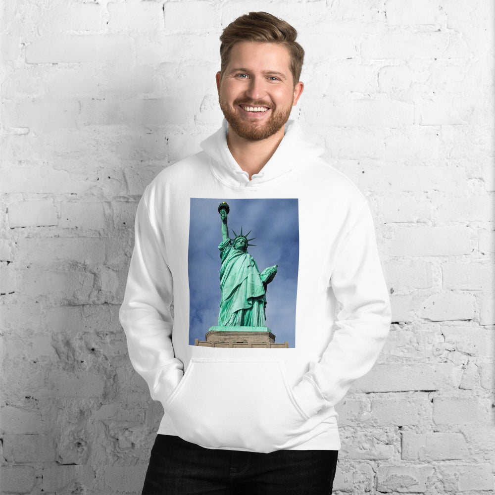 hoodie-hooded-sweatshirt-statue-liberty-turquoise-design-snapnote-streetwear-white-man-front