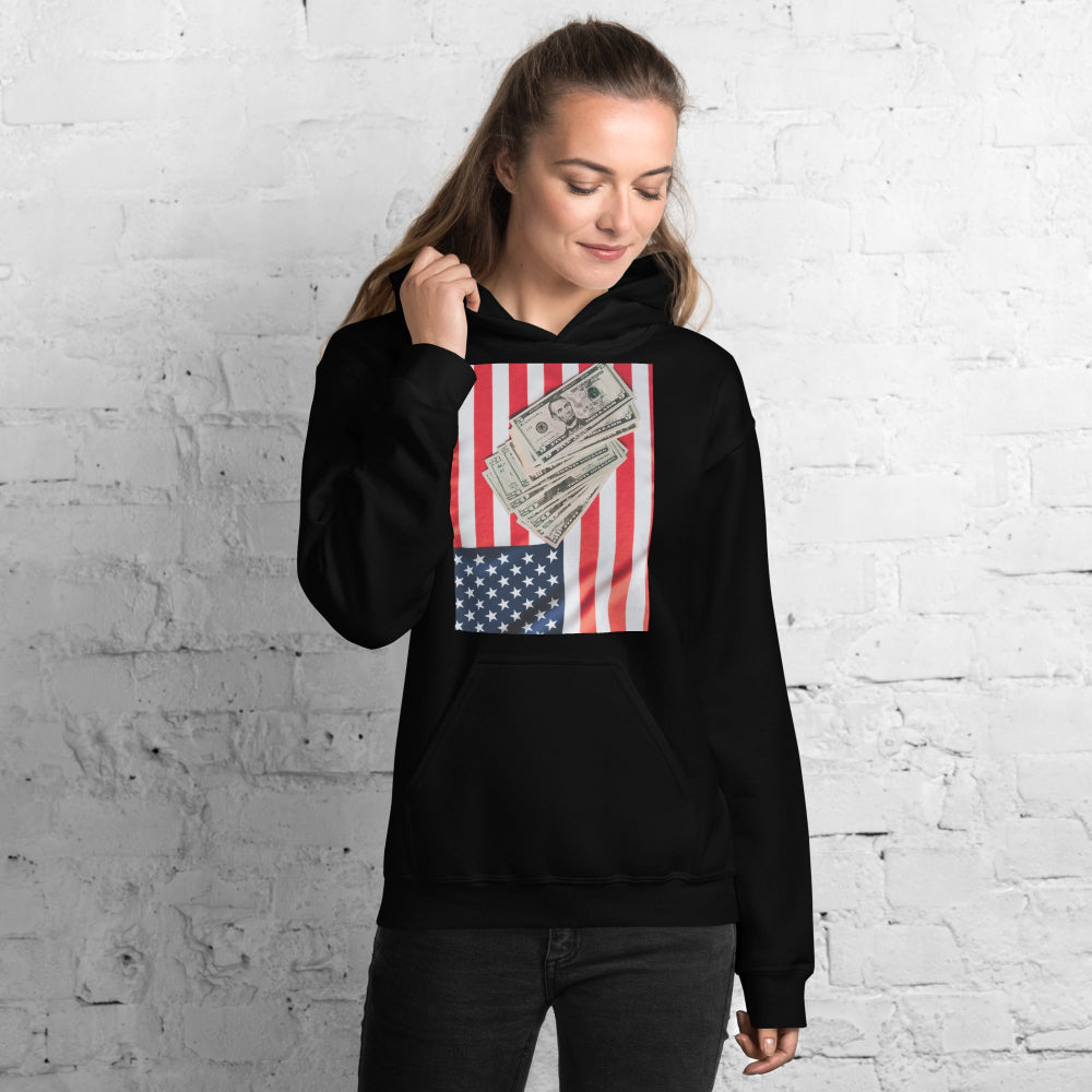 hoodie-hooded-sweatshirt-usa-flag-dollars-beige-design-snapnote-streetwear-black-woman-front