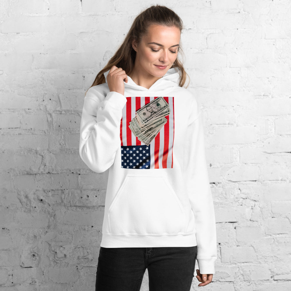 hoodie-hooded-sweatshirt-usa-flag-dollars-beige-design-snapnote-streetwear-white-woman-front