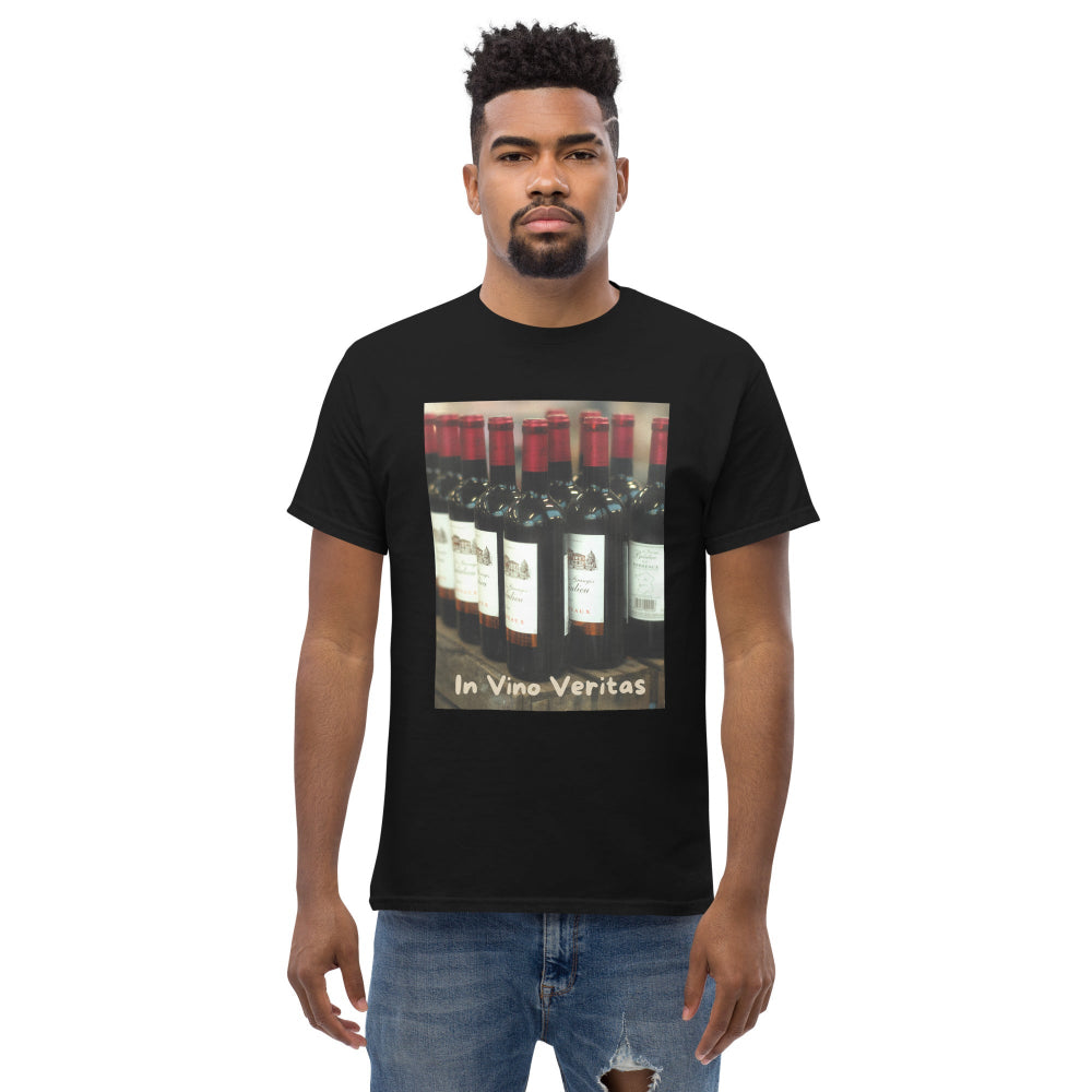 t-shirt-classic-graphic-bordeaux-bottles-maroon-design-snapnote-streetwear-black-man-front