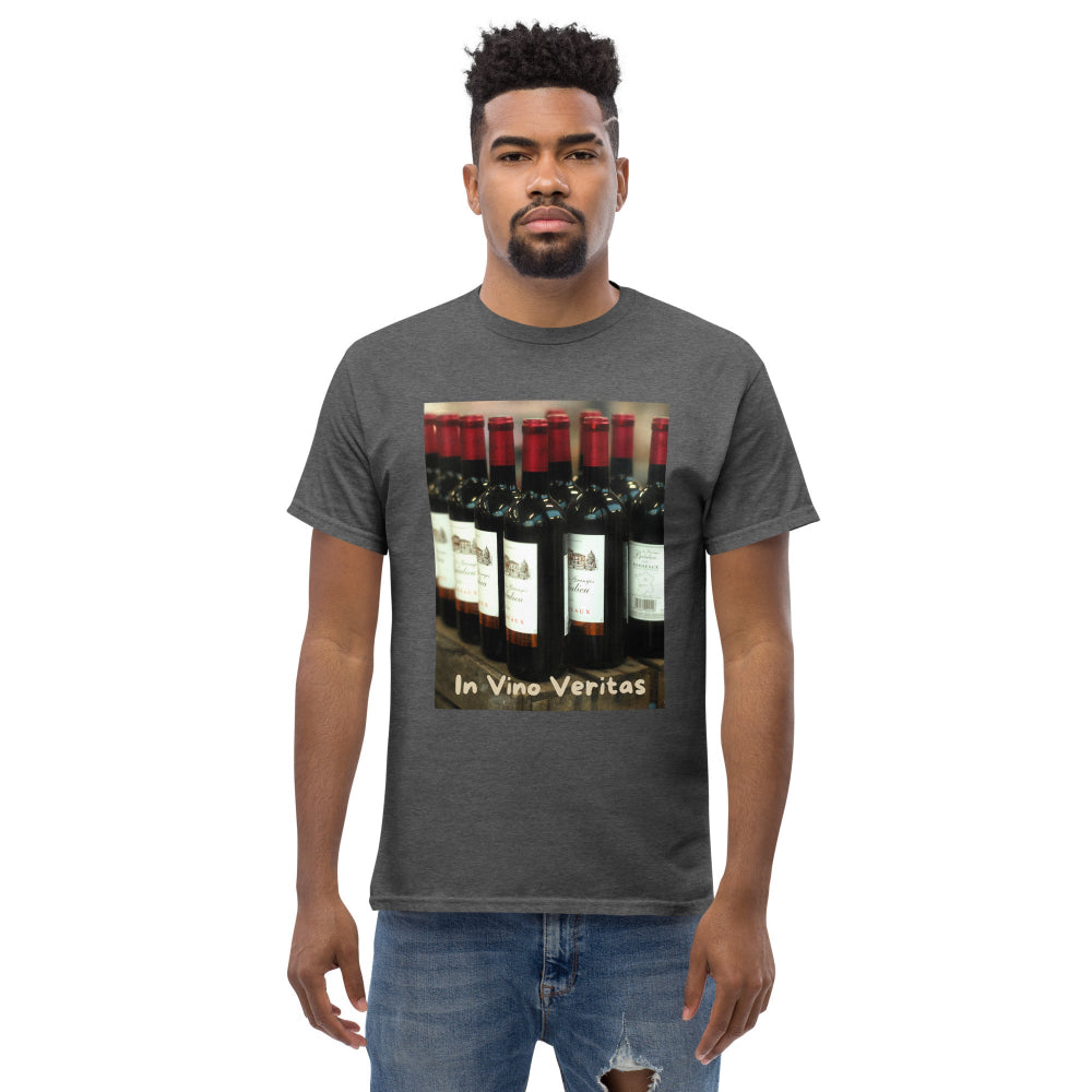 t-shirt-classic-graphic-bordeaux-bottles-maroon-design-snapnote-streetwear-dark-heather-man-front