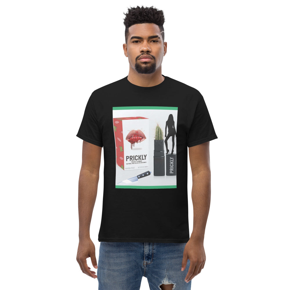 t-shirt-classic-graphic-cactus-lipstick-red-design-snapnote-streetwear-black-man-front