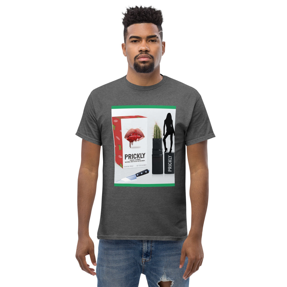 t-shirt-classic-graphic-cactus-lipstick-red-design-snapnote-streetwear-dark-heather-man-front