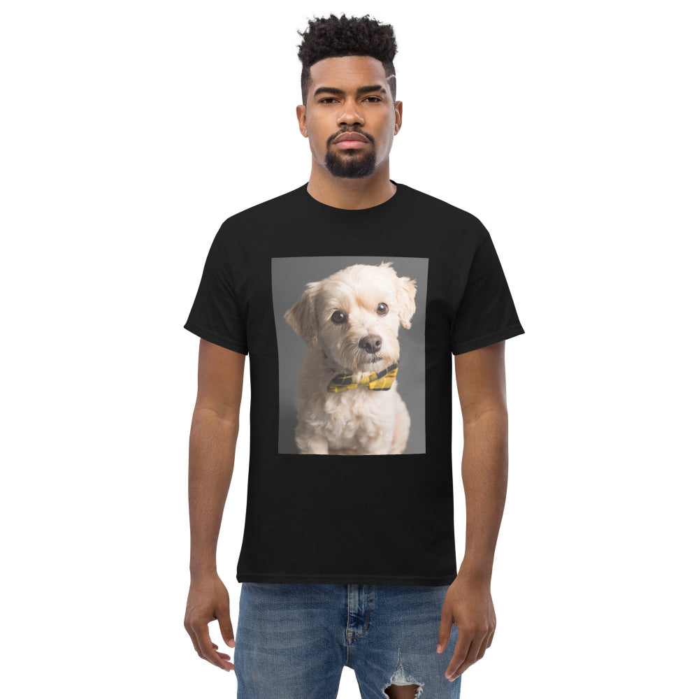 t-shirt-classic-graphic-elegant-doggy-yellow-design-snapnote-streetwear-black-man-front