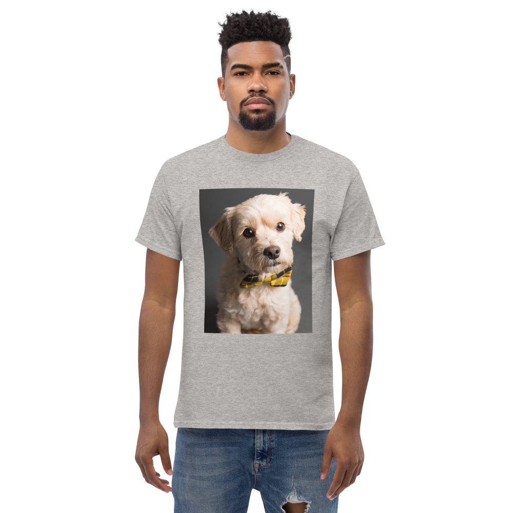 t-shirt-classic-graphic-elegant-doggy-yellow-design-snapnote-streetwear-sport-grey-man-front