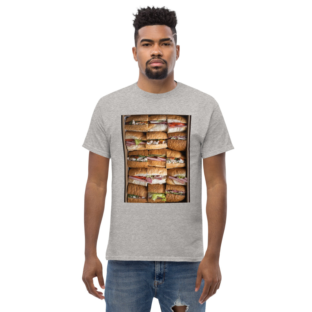 t-shirt-classic-graphic-fast-food-sandwiches-green-design-snapnote-streetwear-sport-grey-man-front