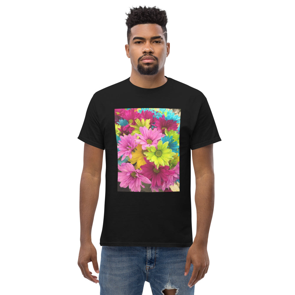 t-shirt-classic-graphic-hippie-flowers-green-design-snapnote-streetwear-black-man-front