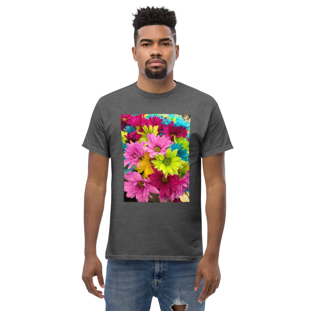 t-shirt-classic-graphic-hippie-flowers-green-design-snapnote-streetwear-dark-heather-man-front
