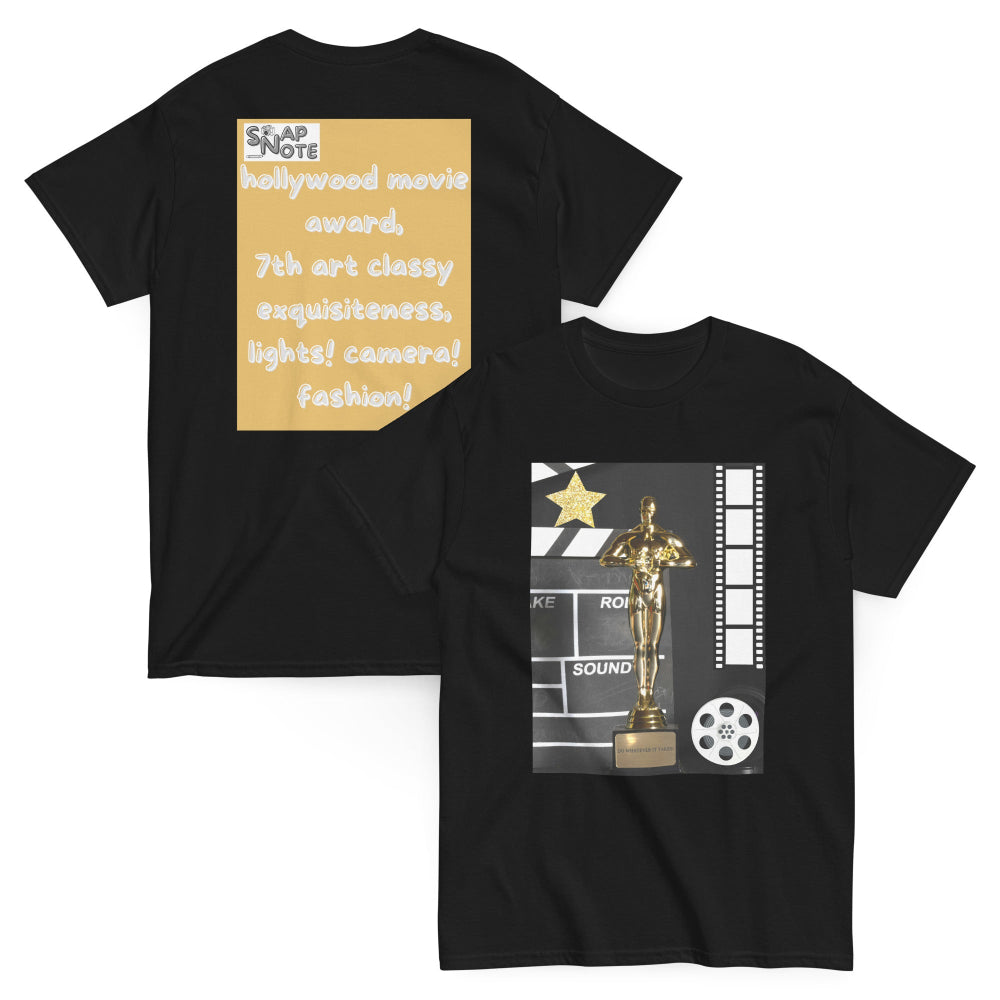 t-shirt-classic-graphic-hollywood-award-gold-design-snapnote-streetwear-black