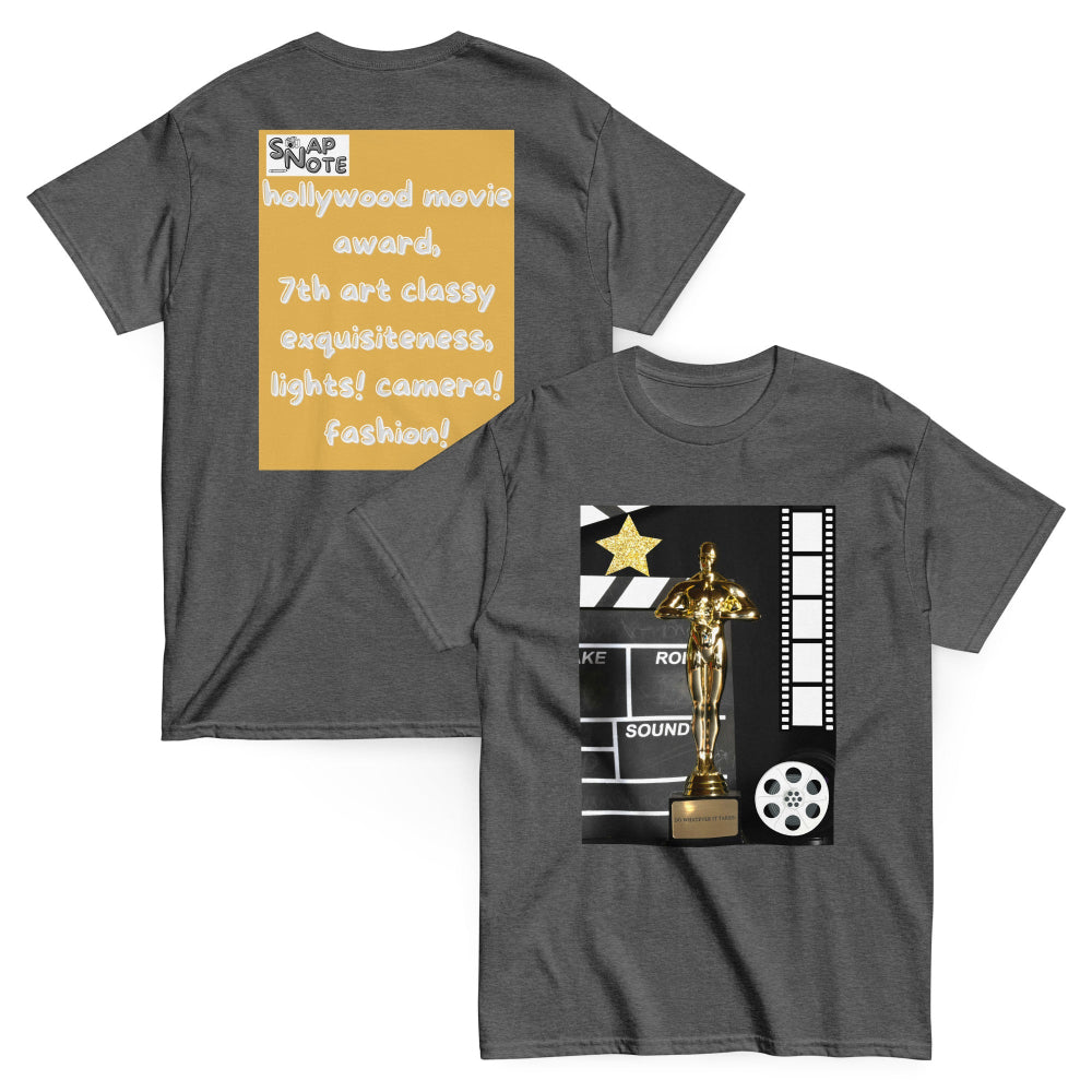 t-shirt-classic-graphic-hollywood-award-gold-design-snapnote-streetwear-dark-heather