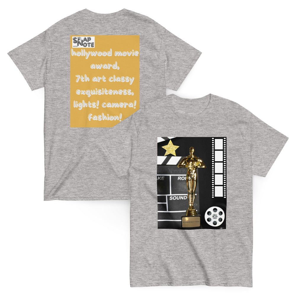 t-shirt-classic-graphic-hollywood-award-gold-design-snapnote-streetwear-sport-grey