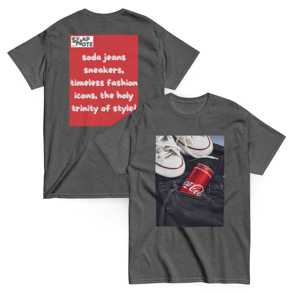 t-shirt-classic-graphic-iconic-brands-red-design-snapnote-streetwear-dark-heather