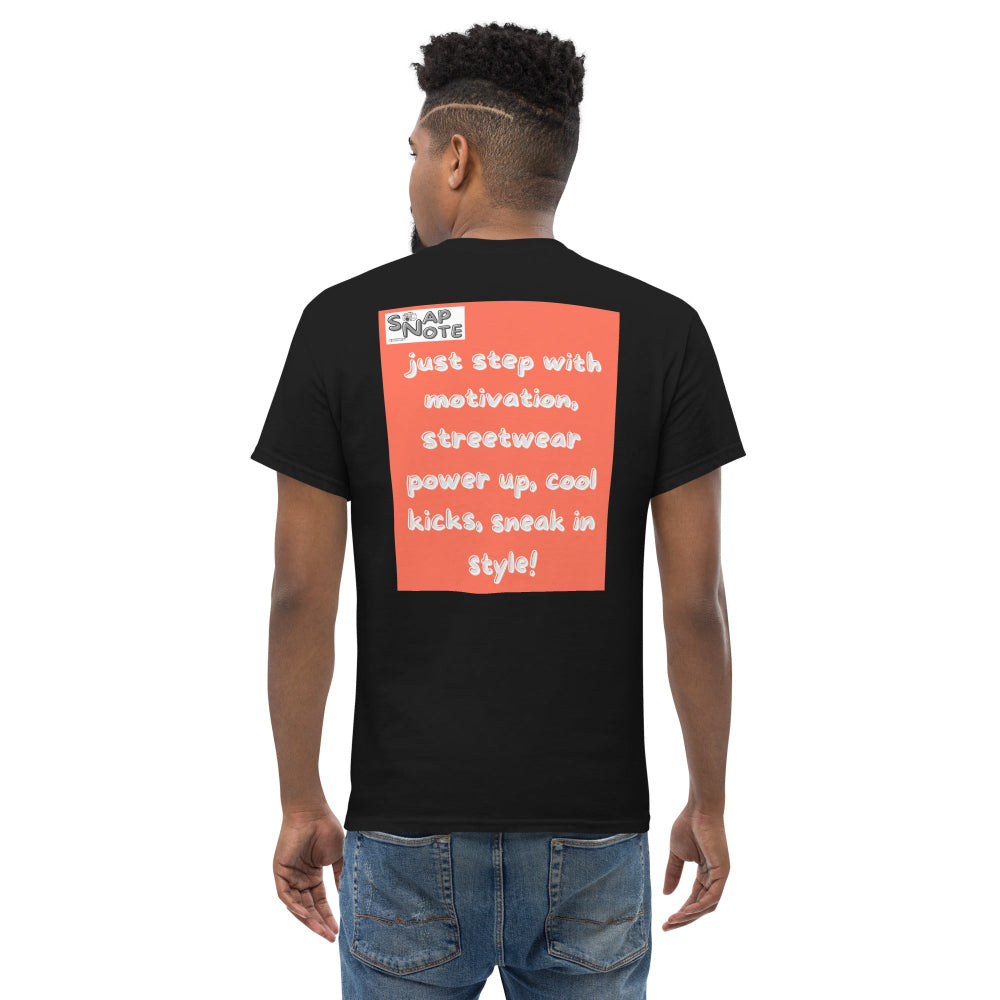 t-shirt-classic-graphic-motivation-sneaker-orange-design-snapnote-streetwear-black-man-back