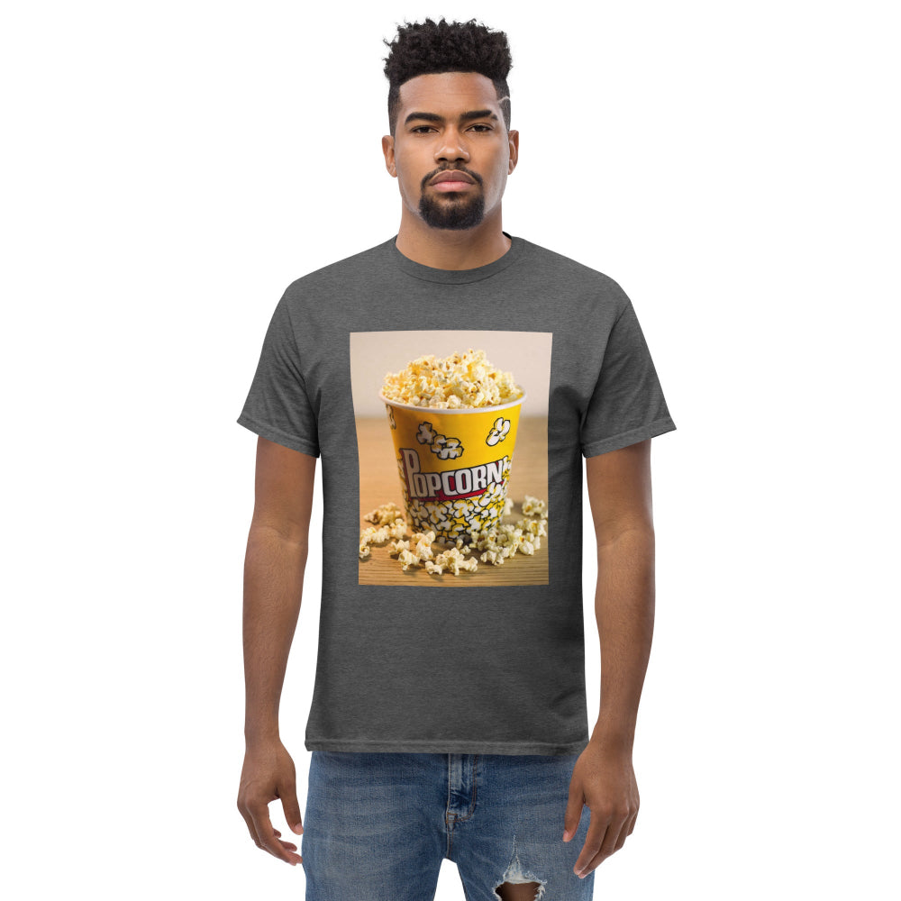 t-shirt-classic-graphic-movie-night-popcorn-red-design-snapnote-streetwear-dark-heather-man-front