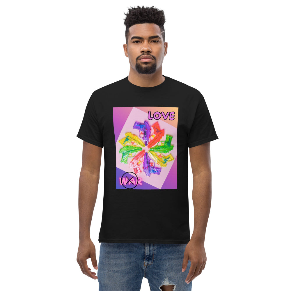 t-shirt-classic-graphic-peace-and-love-pink-design-snapnote-streetwear-black-man-front