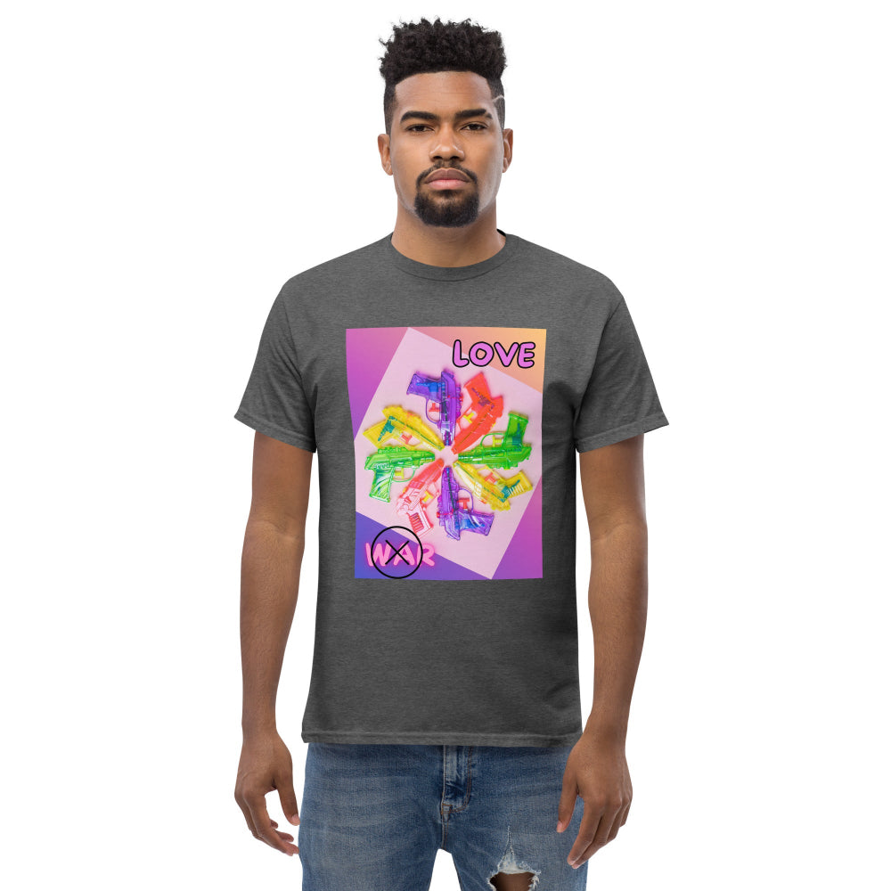 t-shirt-classic-graphic-peace-and-love-pink-design-snapnote-streetwear-dark-heather-man-front