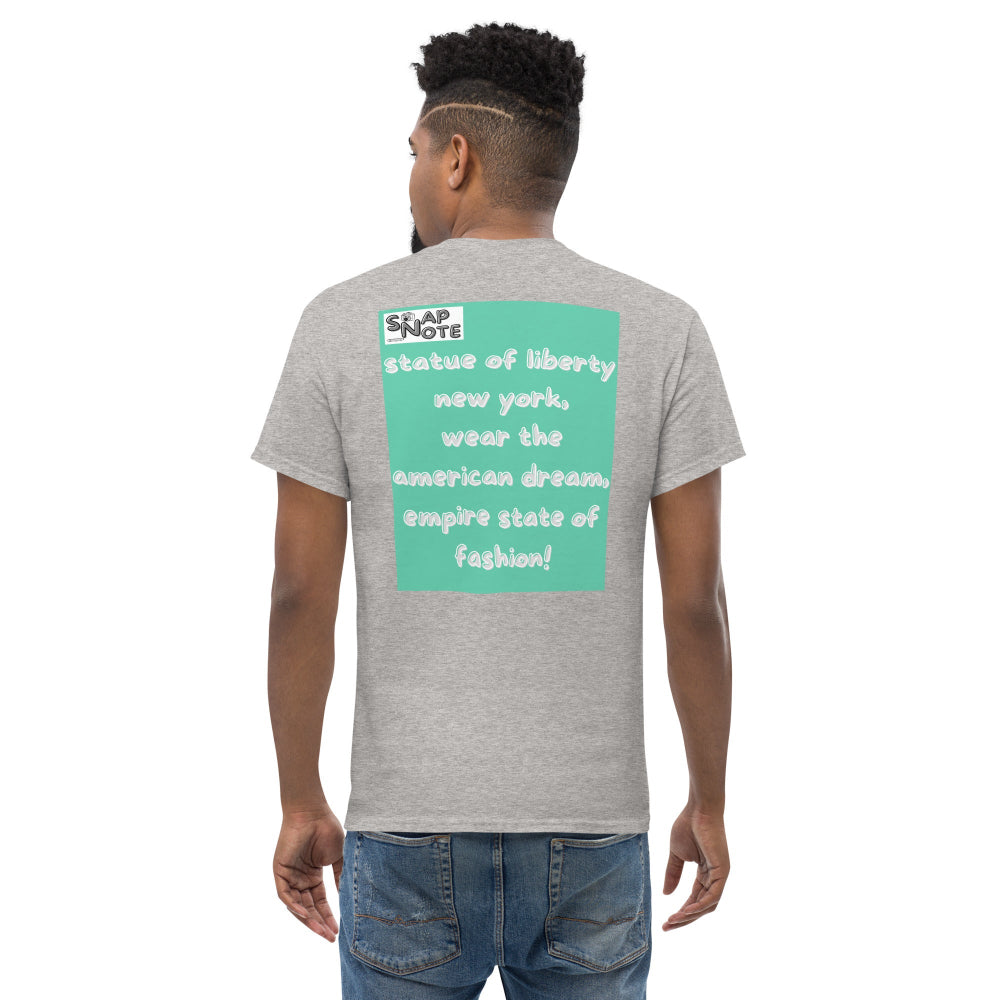 t-shirt-classic-graphic-statue-liberty-turquoise-design-snapnote-streetwear-sport-grey-man-back