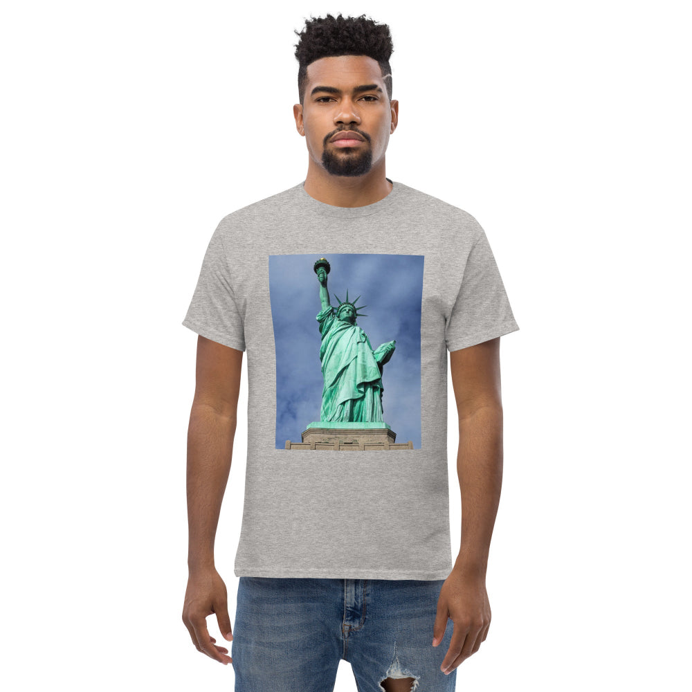 t-shirt-classic-graphic-statue-liberty-turquoise-design-snapnote-streetwear-sport-grey-man-front