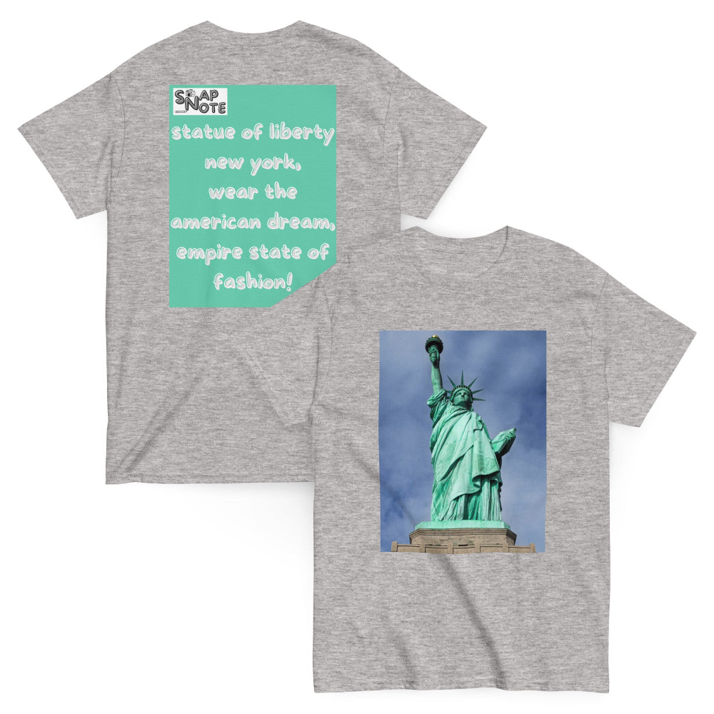 t-shirt-classic-graphic-statue-liberty-turquoise-design-snapnote-streetwear-sport-grey
