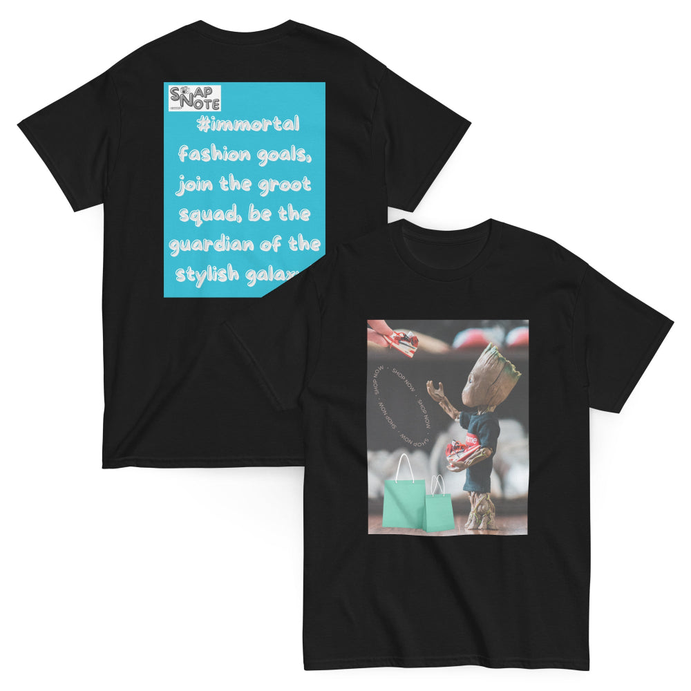 t-shirt-classic-graphic-superhero-shopping-blue-design-snapnote-streetwear-black