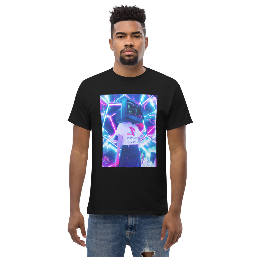 t-shirt-classic-graphic-video-game-purple-design-snapnote-streetwear-black-man-front