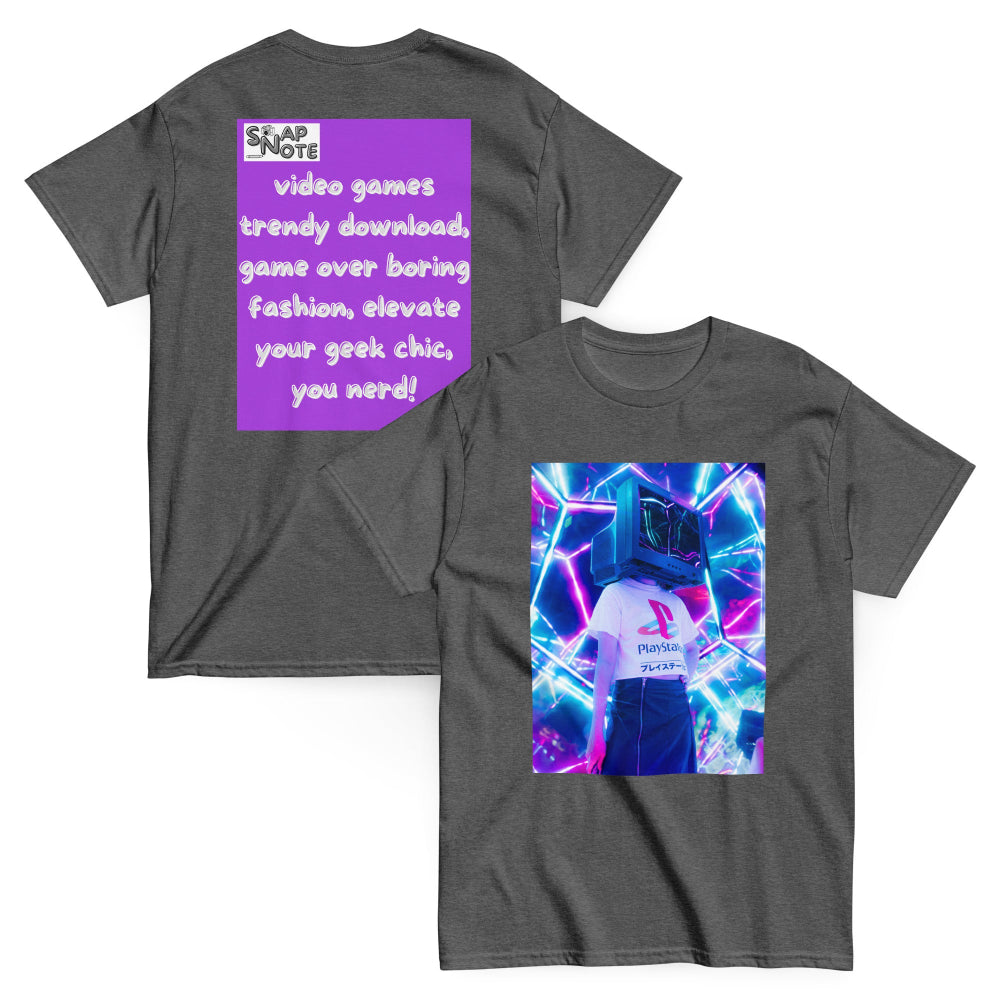 t-shirt-classic-graphic-video-game-purple-design-snapnote-streetwear-dark-heather