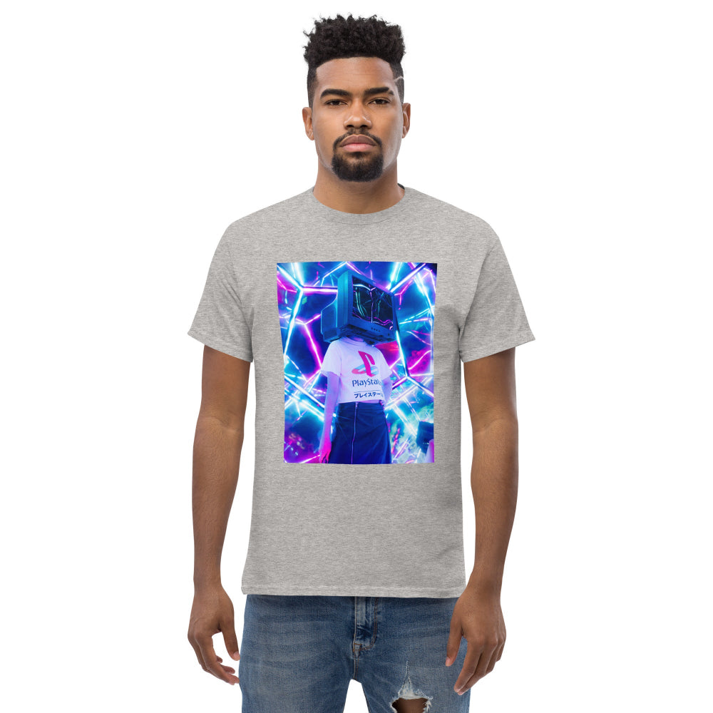t-shirt-classic-graphic-video-game-purple-design-snapnote-streetwear-sport-grey-man-front