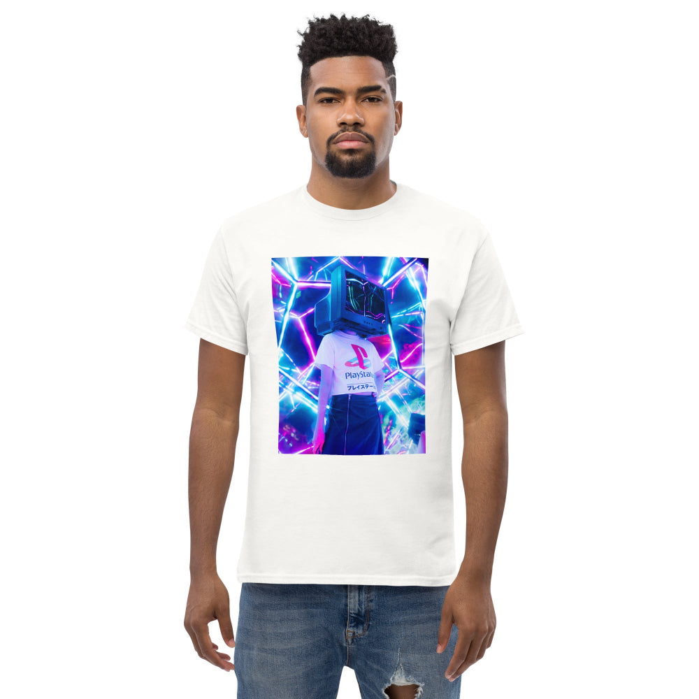 t-shirt-classic-graphic-video-game-purple-design-snapnote-streetwear-white-man-front