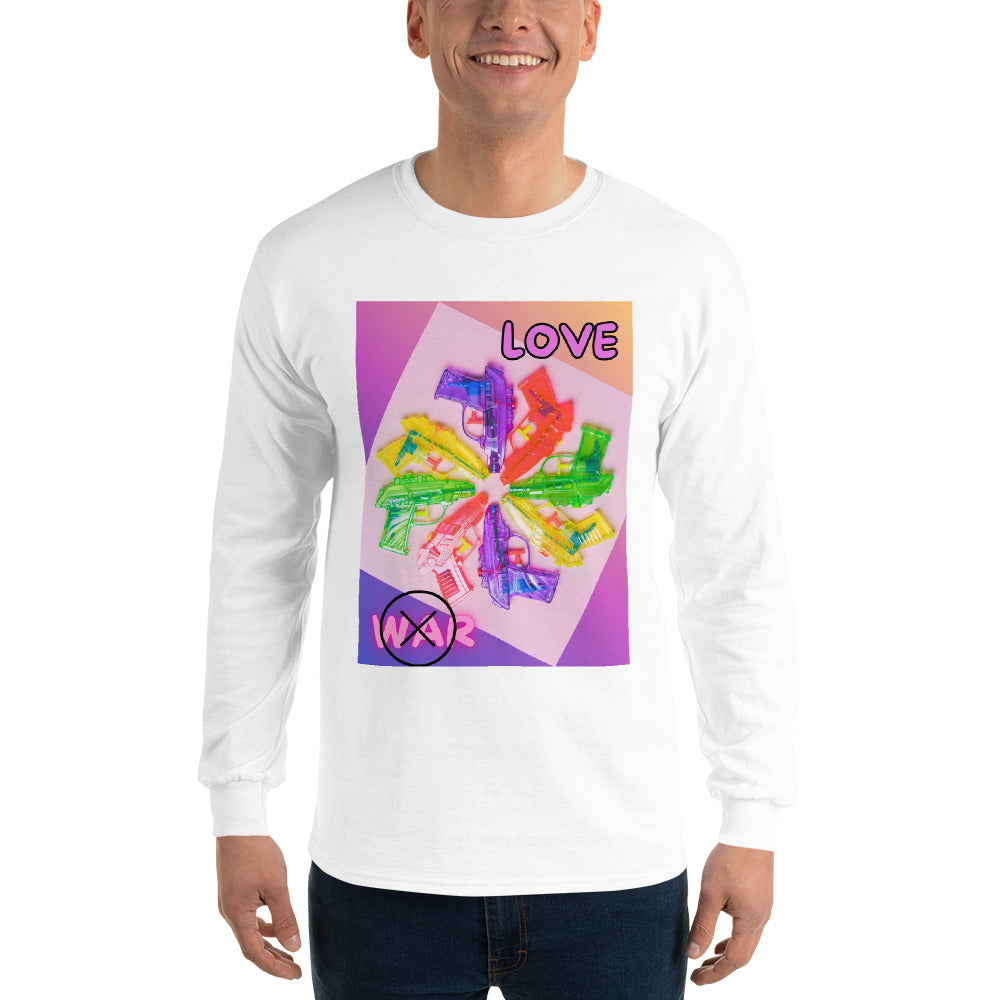t-shirt-long-sleeves-peace-and-love-pink-design-snapnote-streetwear-white-man-front