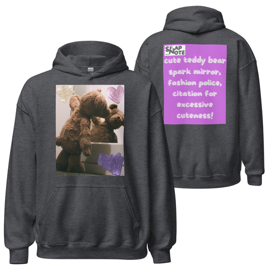hoodie-hooded-sweatshirt-cute-teddy-bear-pink-design-snapnote-streetwear-dark-heather