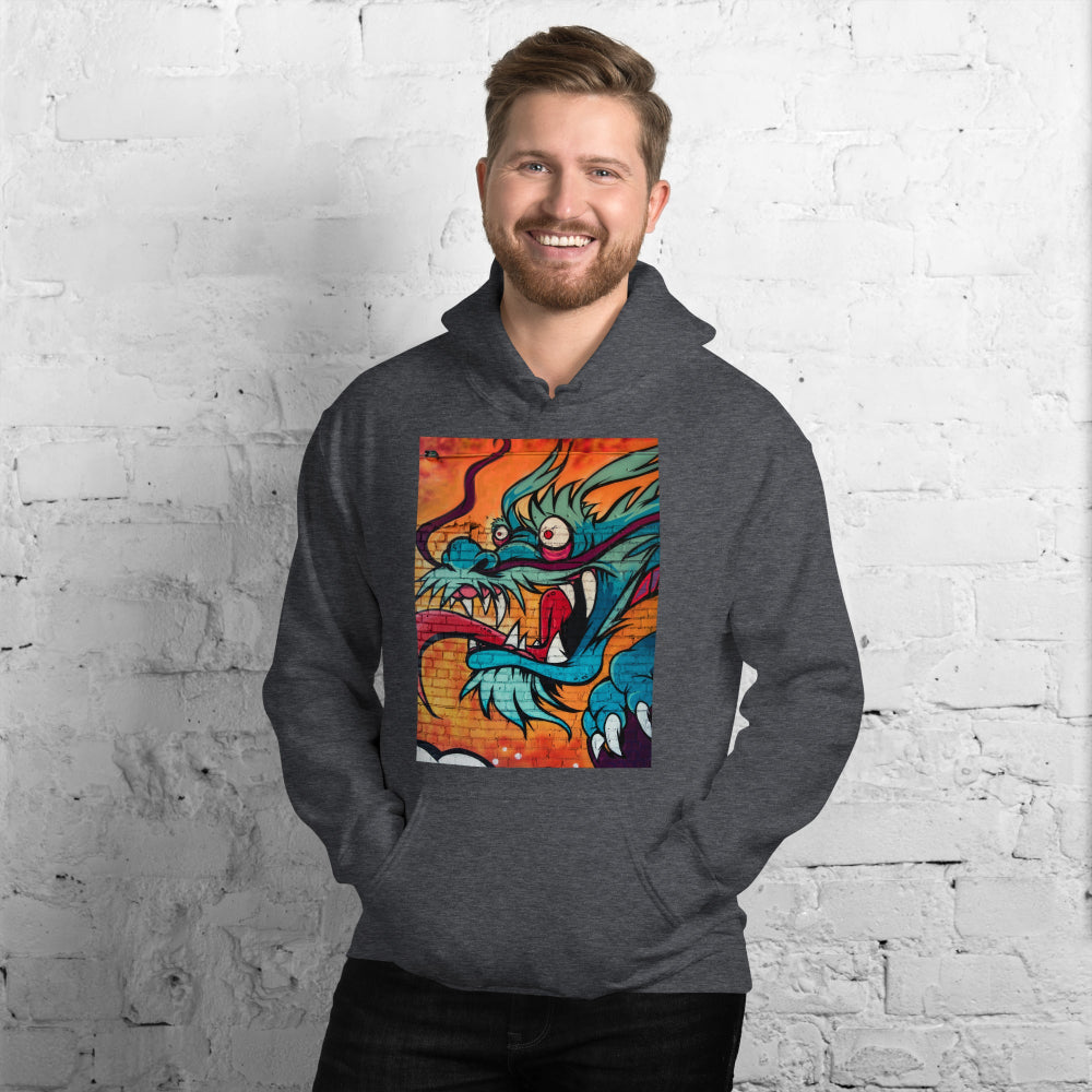 hoodie-hooded-sweatshirt-dragon-graffiti-orange-design-snapnote-streetwear-dark-heather-man-front