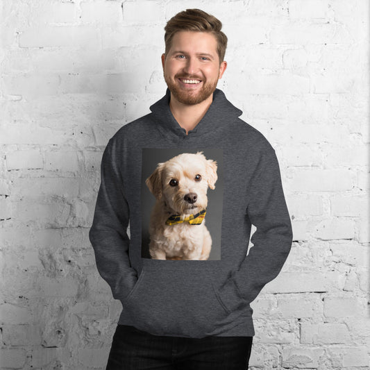 hoodie-hooded-sweatshirt-elegant-doggy-yellow-design-snapnote-streetwear-dark-heather-man-front