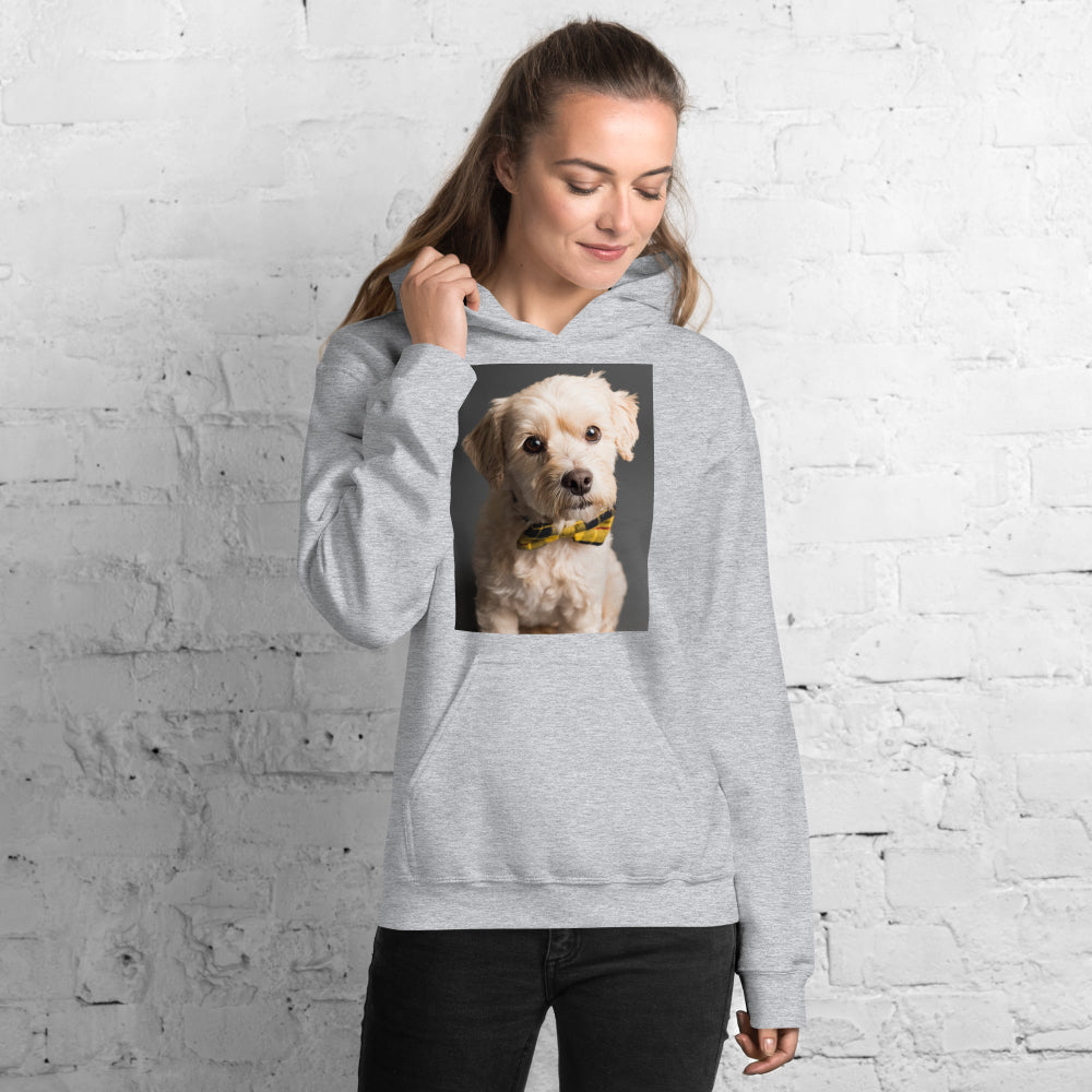 hoodie-hooded-sweatshirt-elegant-doggy-yellow-design-snapnote-streetwear-sport-grey-woman-front