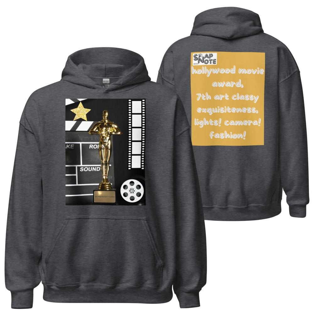 hoodie-hooded-sweatshirt-hollywood-award-gold-design-snapnote-streetwear-dark-heather