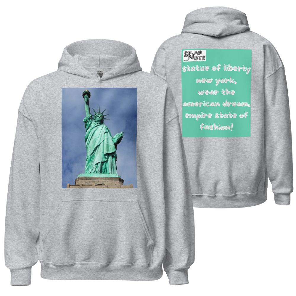 hoodie-hooded-sweatshirt-statue-liberty-turquoise-design-snapnote-streetwear-sport-grey