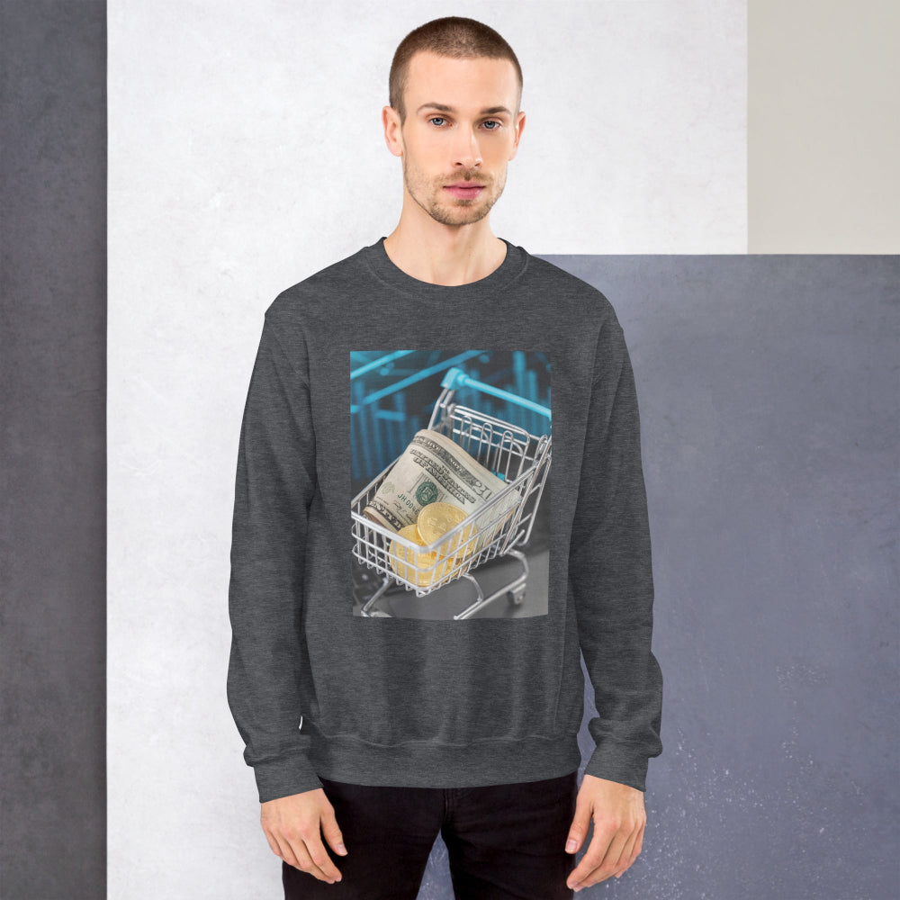sweatshirt-pullover-bitcoin-shopping-blue-design-snapnote-streetwear-dark-heather-man-front