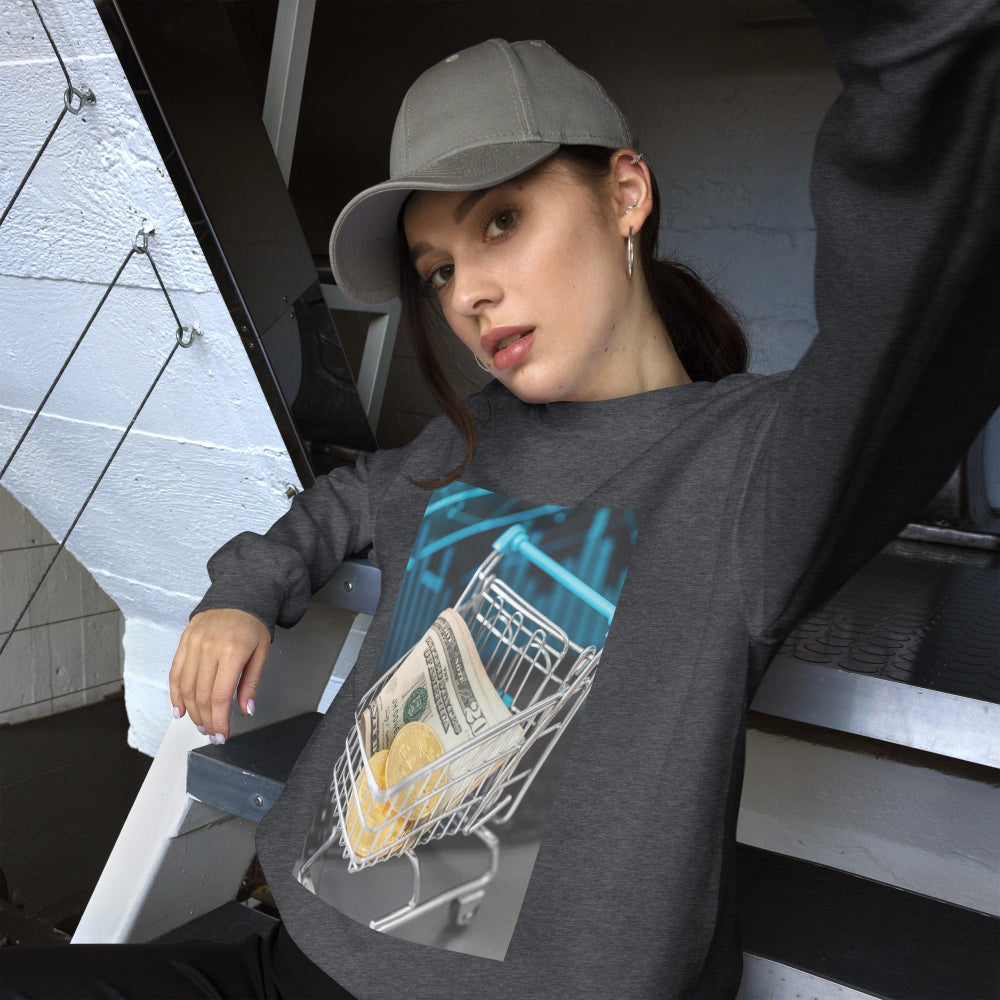 sweatshirt-pullover-bitcoin-shopping-blue-design-snapnote-streetwear-dark-heather-woman-front