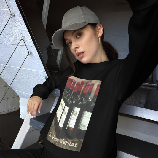 sweatshirt-pullover-bordeaux-bottles-maroon-design-snapnote-streetwear-black-woman-front