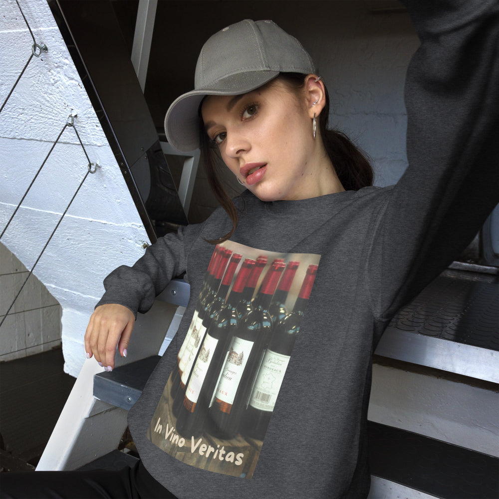 sweatshirt-pullover-bordeaux-bottles-maroon-design-snapnote-streetwear-dark-heather-woman-front